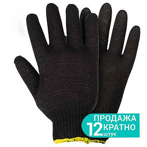 Рукавички трикотажні без точкового ПВХ покриття р10 Лайт (чорні) GRAD (9441785), фото 1