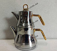Двухярусный чайник O.M.S. Collection 8075-L gold (0,75/1,75 л)