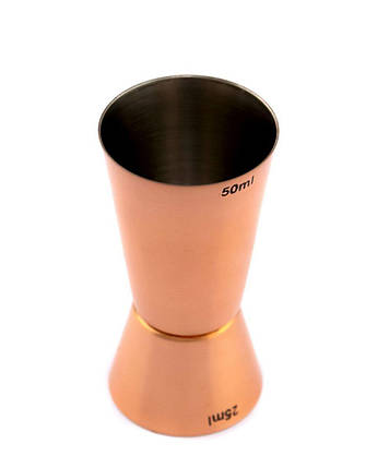 Джіггер з мідним покриттям 25/50 мл професійні барні аксесуари та обладнання, фото 1