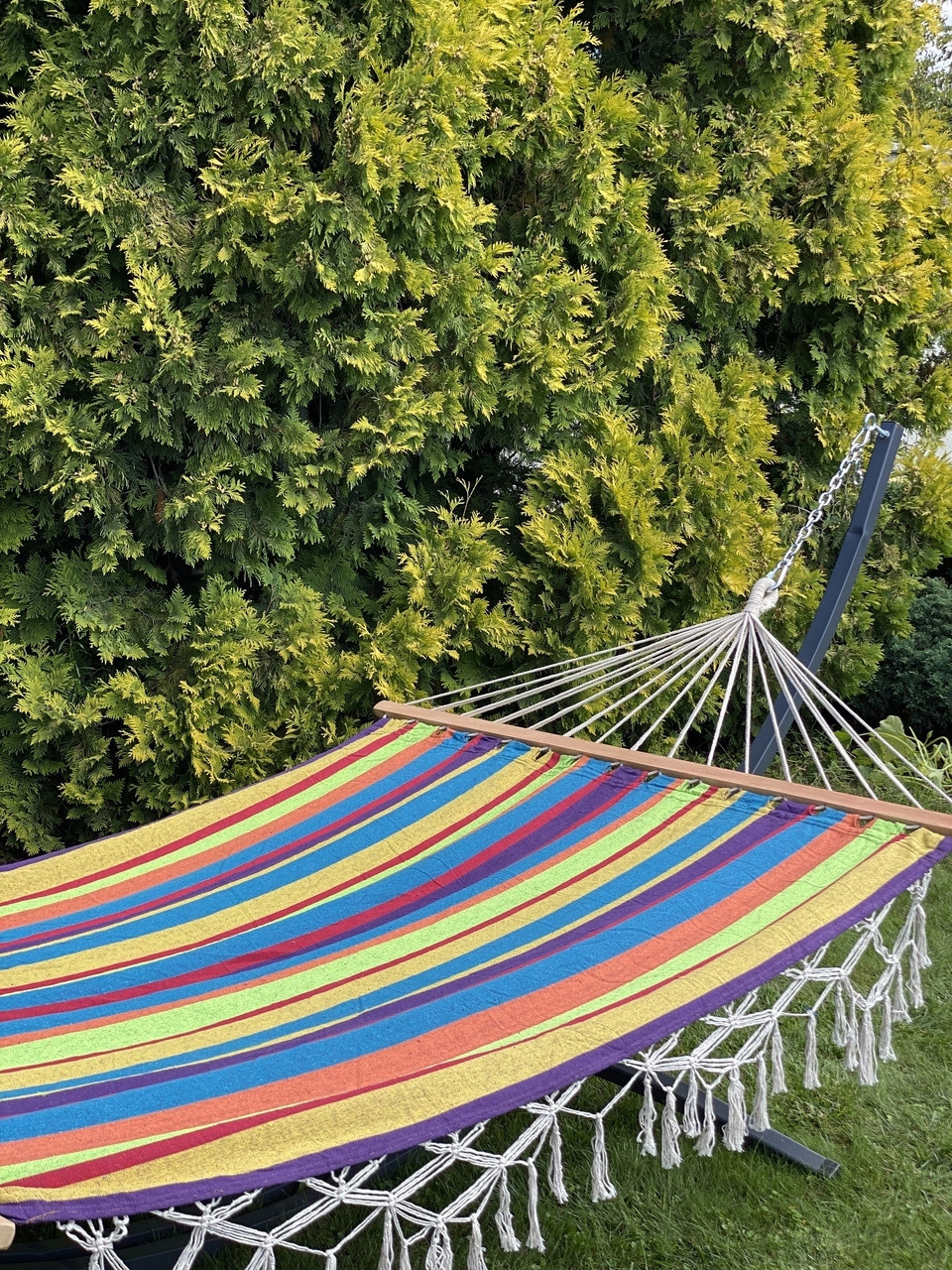 Двомісний гамак з планкою BALI Веселка XXL 200х150 WCG, фото 1