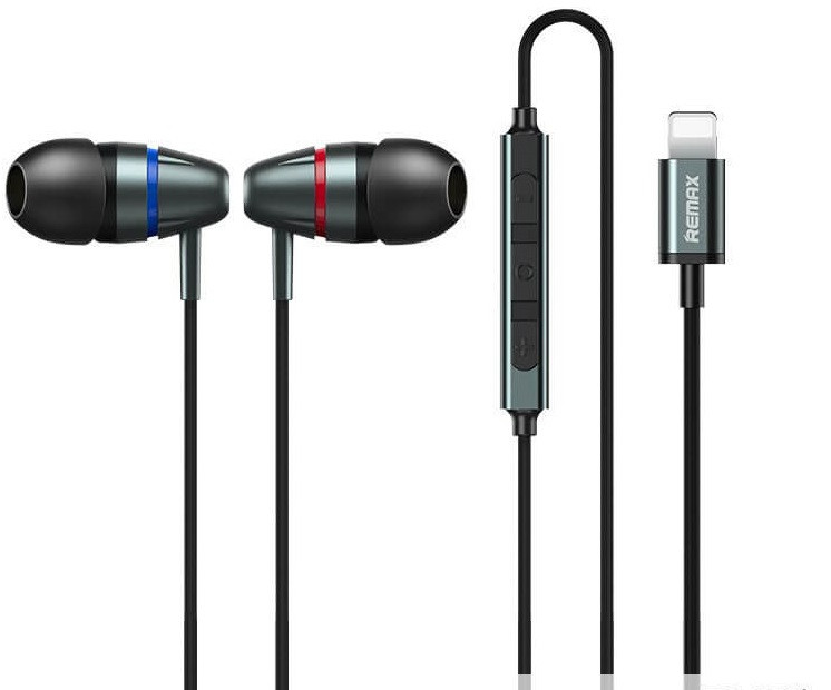 Дротові навушники REMAX Lightning Metal Wired Earphone RM-660i, сірі
