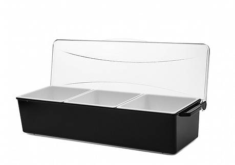 Ящик барний на 3 осередки Ящик бармена Барний контейнер Барний органайзер із пластику Барний ящик з відділеннями, фото 1