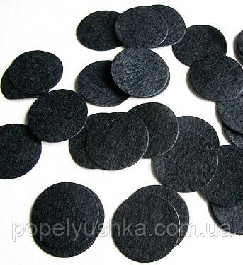 Кружечки фетрові 4см чорні, фото 1