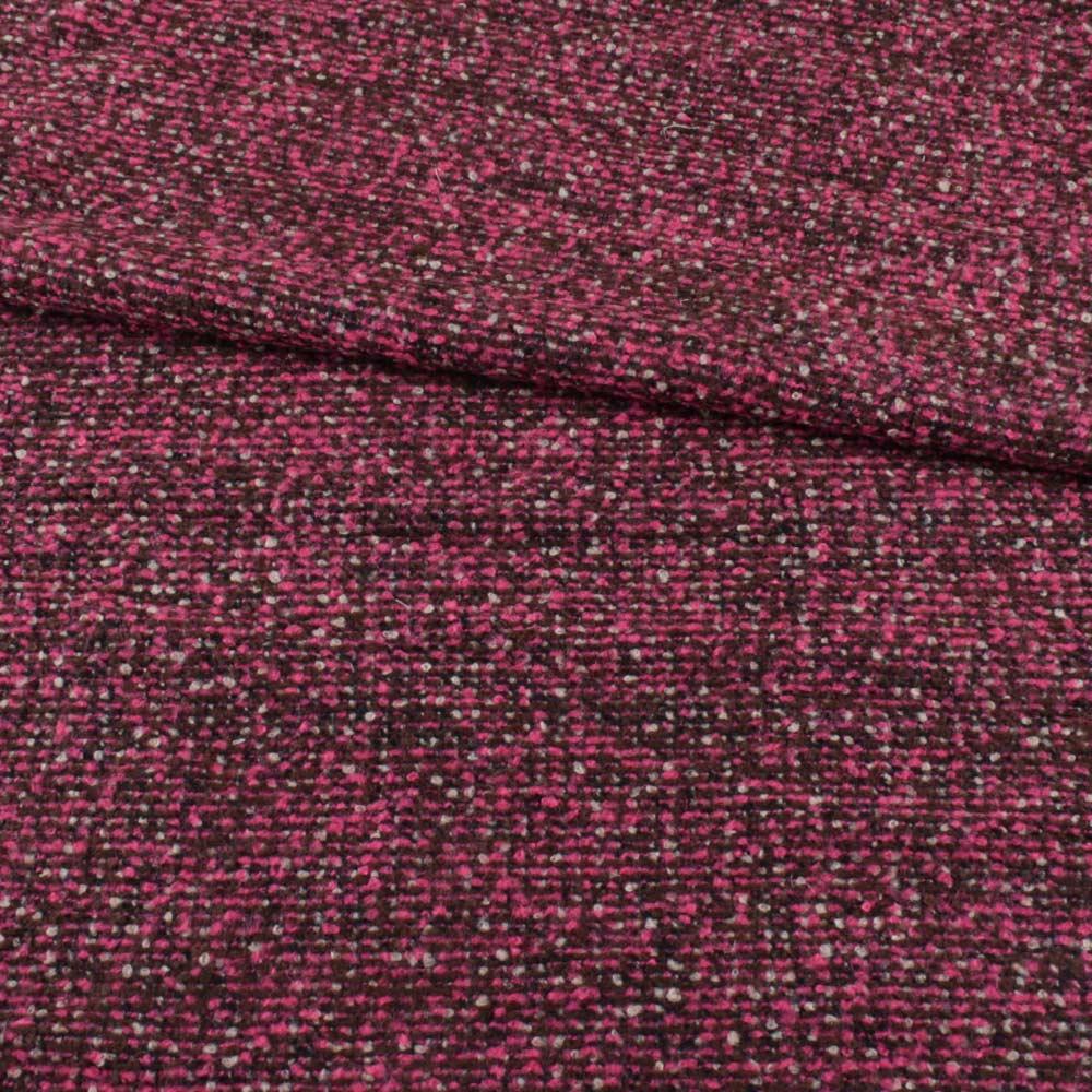 Рогожка пальтово-костюмна з вовоною малиново-коричнева ш.150