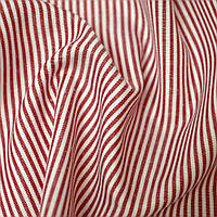 Рубашечная ткань в полоску красно-белую, ш.140 (14214.001)