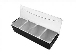 Ящик бармена на 4 поділки Ящик барний Барний контейнер Барний органайзер із пластику Барний ящик з відділеннями, фото 1