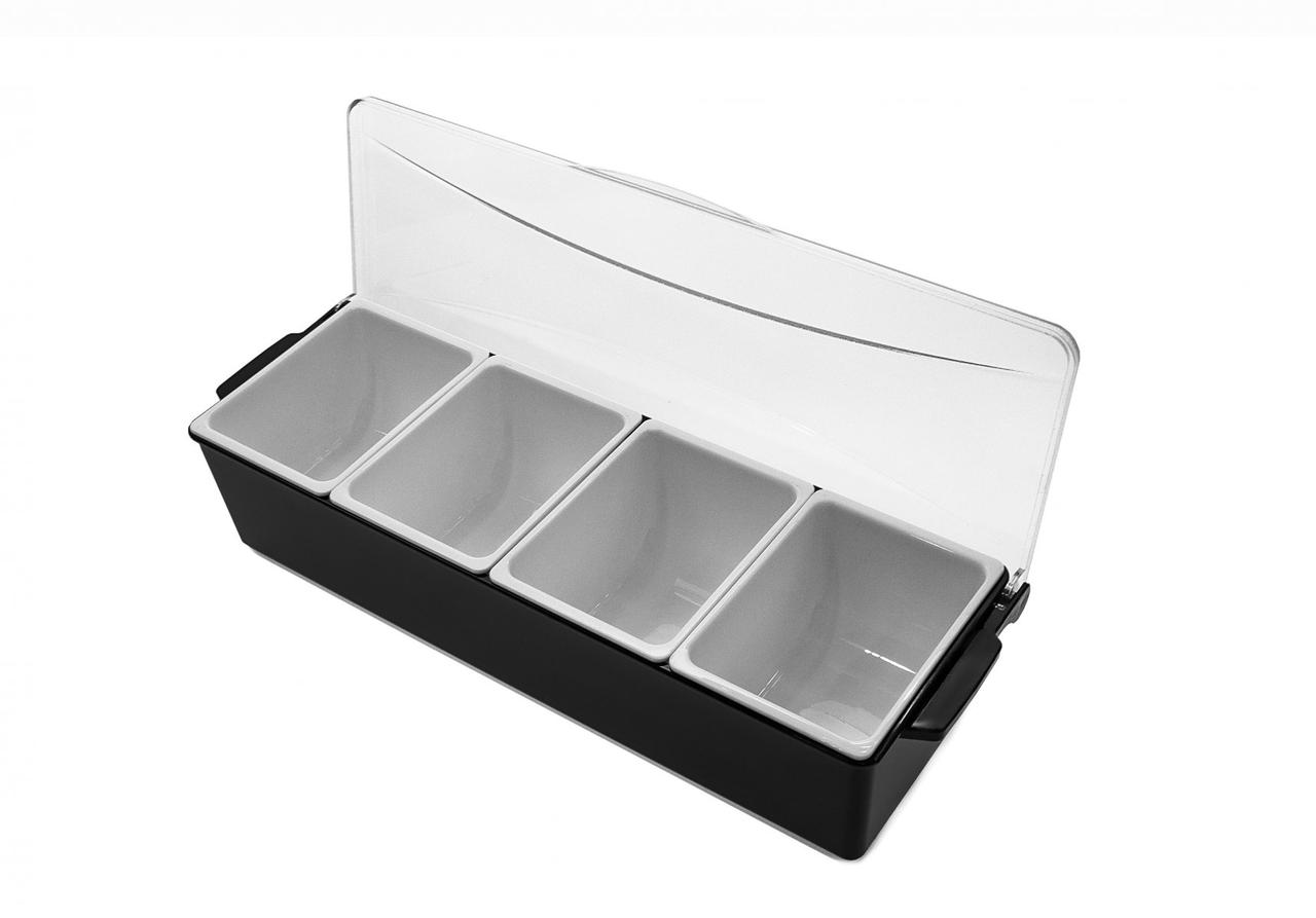 Ящик бармена на 4 поділки Ящик барний Барний контейнер Барний органайзер із пластику Барний ящик з відділеннями