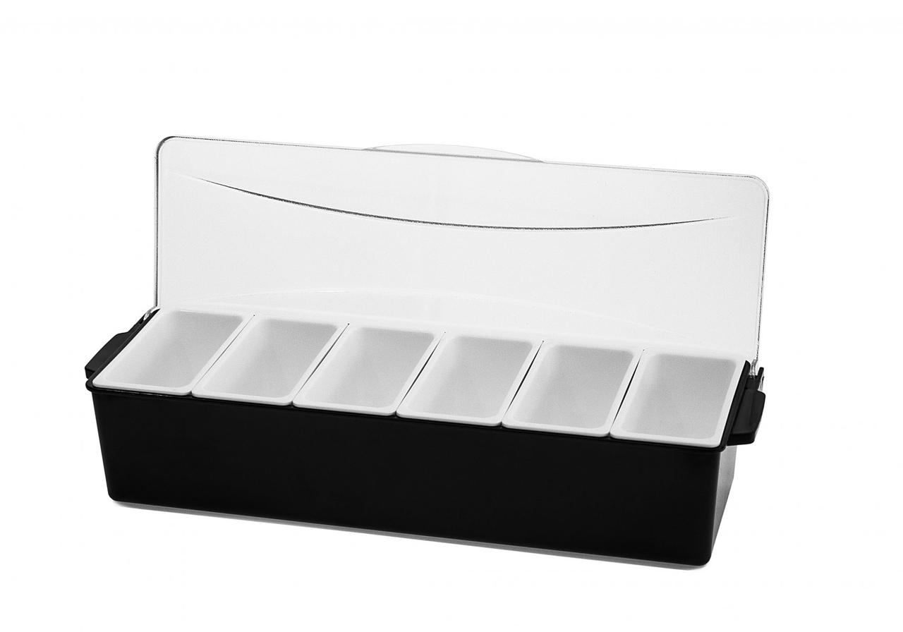Ящик барний на 6 секцій Барний органайзер із пластику Ящик барний на 6 осередків Барний ящик з відділеннями чорний