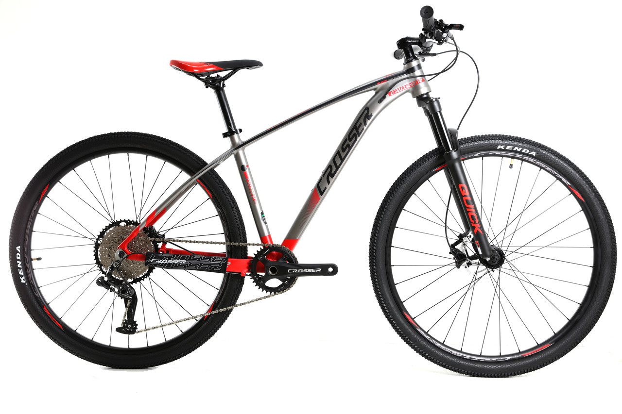 Велосипед найнер Crosser Quick LTWOO 29 (1*12) рама 17, 2021 сіро-червоний