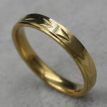 Перстень золотої з ювелірної медичної сталі від Stainles Steel марка 3716 L завширшки 4 мм пташині, фото 2