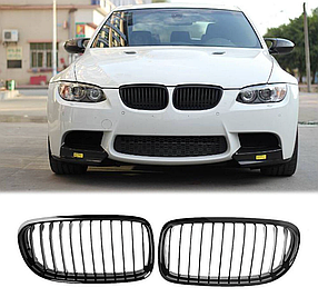Решітка ноздрі радіатора BMW (БМВ) 3 series Е90 Е91 (2009-2012) Чорний Глянець LCI