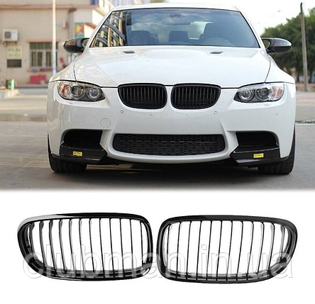 Решітка радіатора BMW (БМВ) 3 series Е90 Е91 (2009-2012) Чорний Глянець LCI, фото 2