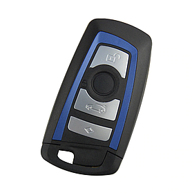 Корпус ключа для BMW (БМВ) F30 F32 F20 F35 F10 F33 F25 1 3 5 серії Синя вставка  (+ Емблема)