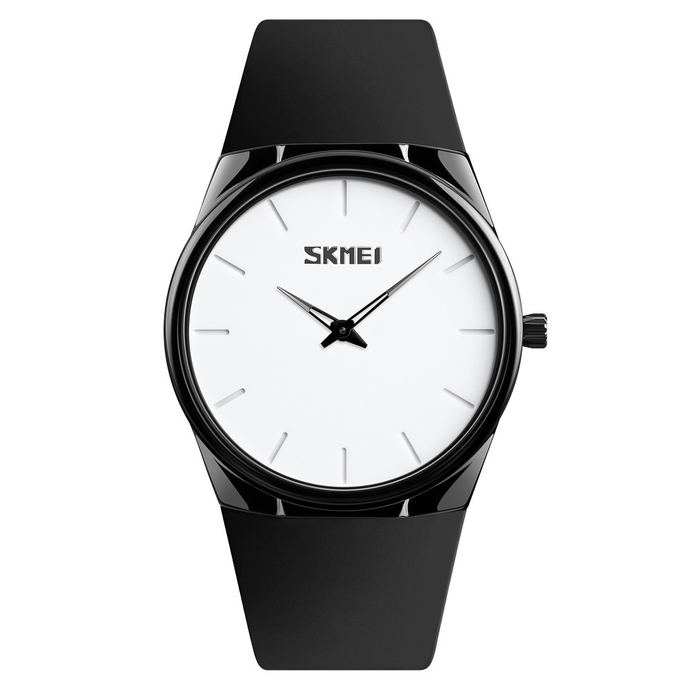 Skmei 1601S чорні з білим класичні наручний годинник