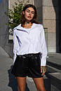 Молодіжна коротка чорна блуза сорочка з бавовни Інь 42 44 46 48 розміри, фото 10