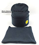 Оптом шапки 48 50 52 і 54 трикотажна подвійна з хомутом шапка головні убори дитячі гурт (ОШ553), фото 2