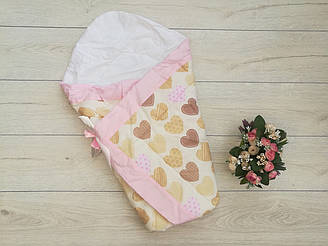 Конверт на виписку "Бежеві Сердечка" (осінь/весна)