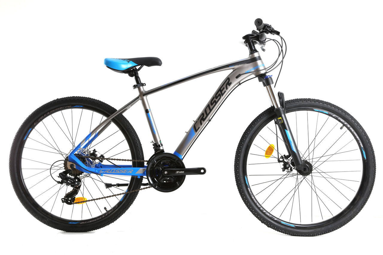 Велосипед найнер Crosser Quick 29" (рама 19, 21S) Hidraulic Shimano 2021 сіро-синій