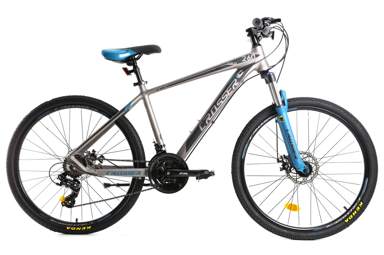 Велосипед найнер Crosser Solo 29" (рама 19, 21S) Hidraulic Shimano 2021 сіро-синій
