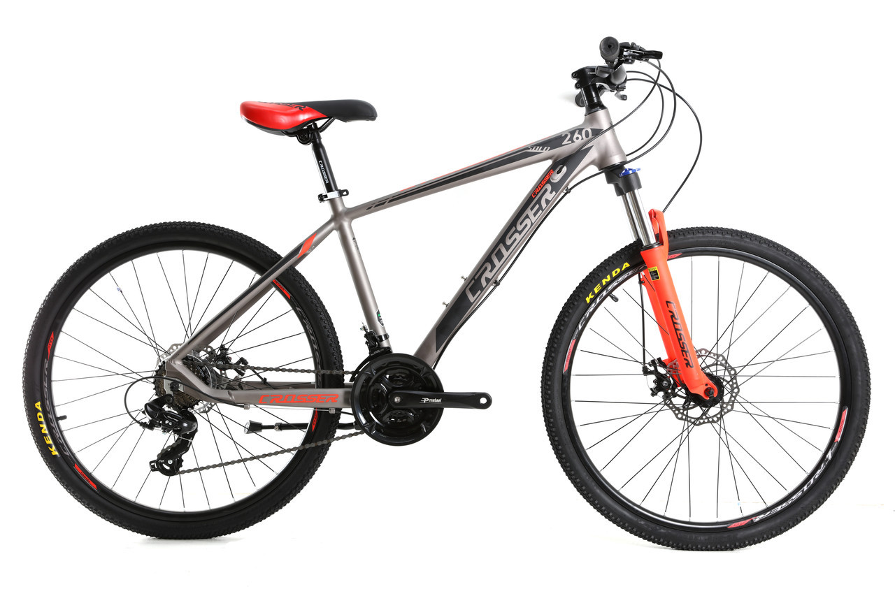 Велосипед найнер Crosser Solo 29" (рама 19, 21S) Hidraulic Shimano 2021 сіро-помаранчевий