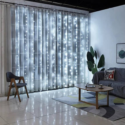 Гірлянда Водоспад світлодіодна 3х1,5 метра 400 Led Білий, фото 2