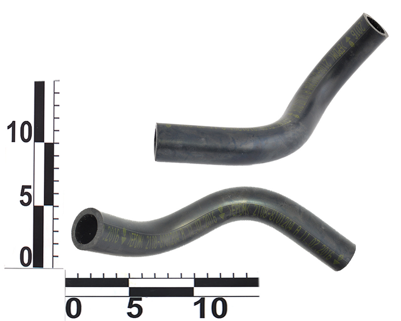 Патрубок пічки ВАЗ 2108-099 карб., перед. відвідний (№4)