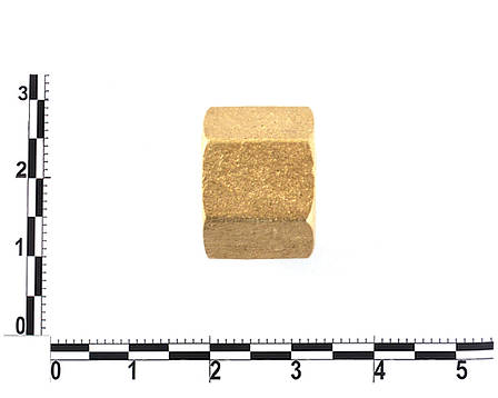 Гайка М10х1х13,5 кріплення приймальної труби М 412, 2140 латунна, ключ 17, фото 2