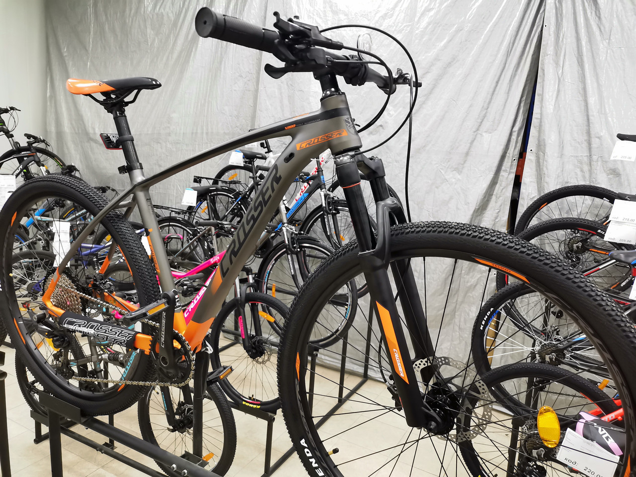 Велосипед найнер Crosser X880 29" Shimano DEORE 1*12 (рама 19) 2021 сіро-зелений