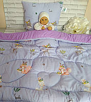 Двостороннє одіяло дитяче з подушкою в ліжечко Х-607