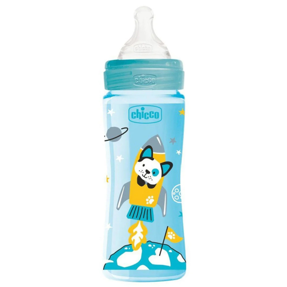 Пляшка пластикова 330 мл Chicco Well-Being Physio Colors 4m+ (8058664129904)