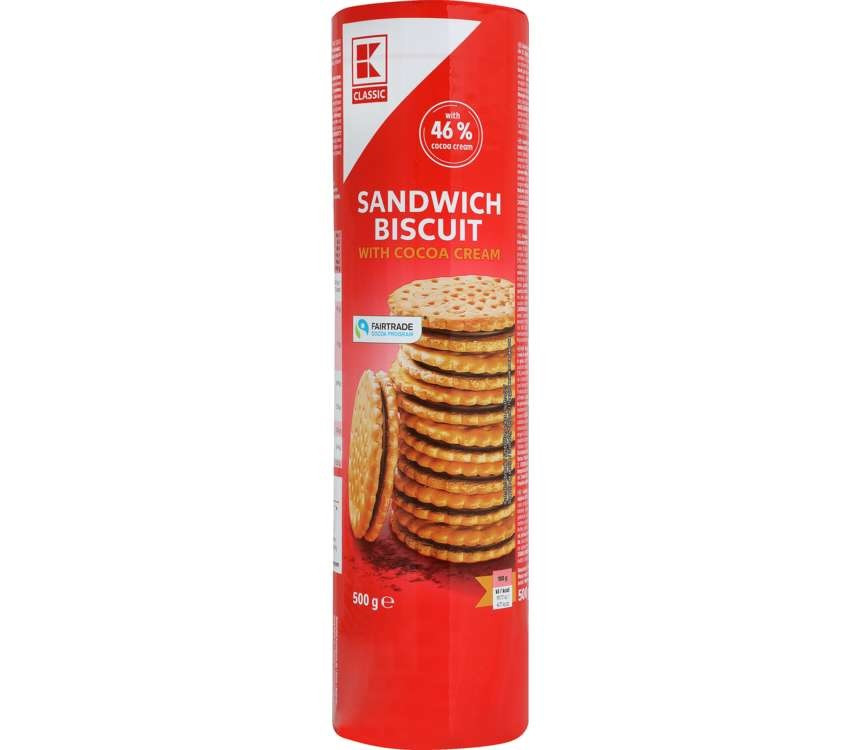 Печиво Сендвіч з шоколадним кремом K-Classic Sandwich Biscuit With Cocoa Creme 500 г Німеччина