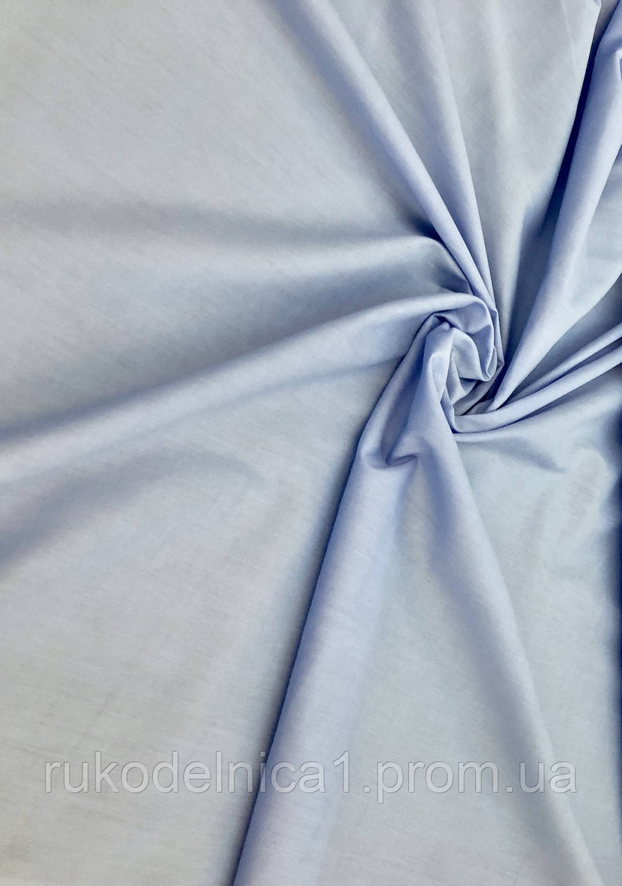 Ткань рубашечная (ш 150 см) голубая состав 30% хб 70%пэ с голубым оттенком для блузок, спецодежды - фото 1 - id-p207944676