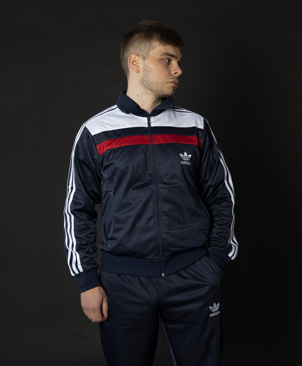 Чоловічий спортивний костюм Адідас МІКС Вінтаж синій 90-х Adidas Австрія Спортивні костюми великі розміри