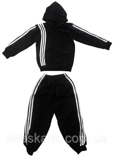 Костюм спортивний для хлопчика чорний, з капюшоном, футер р.60 (30)