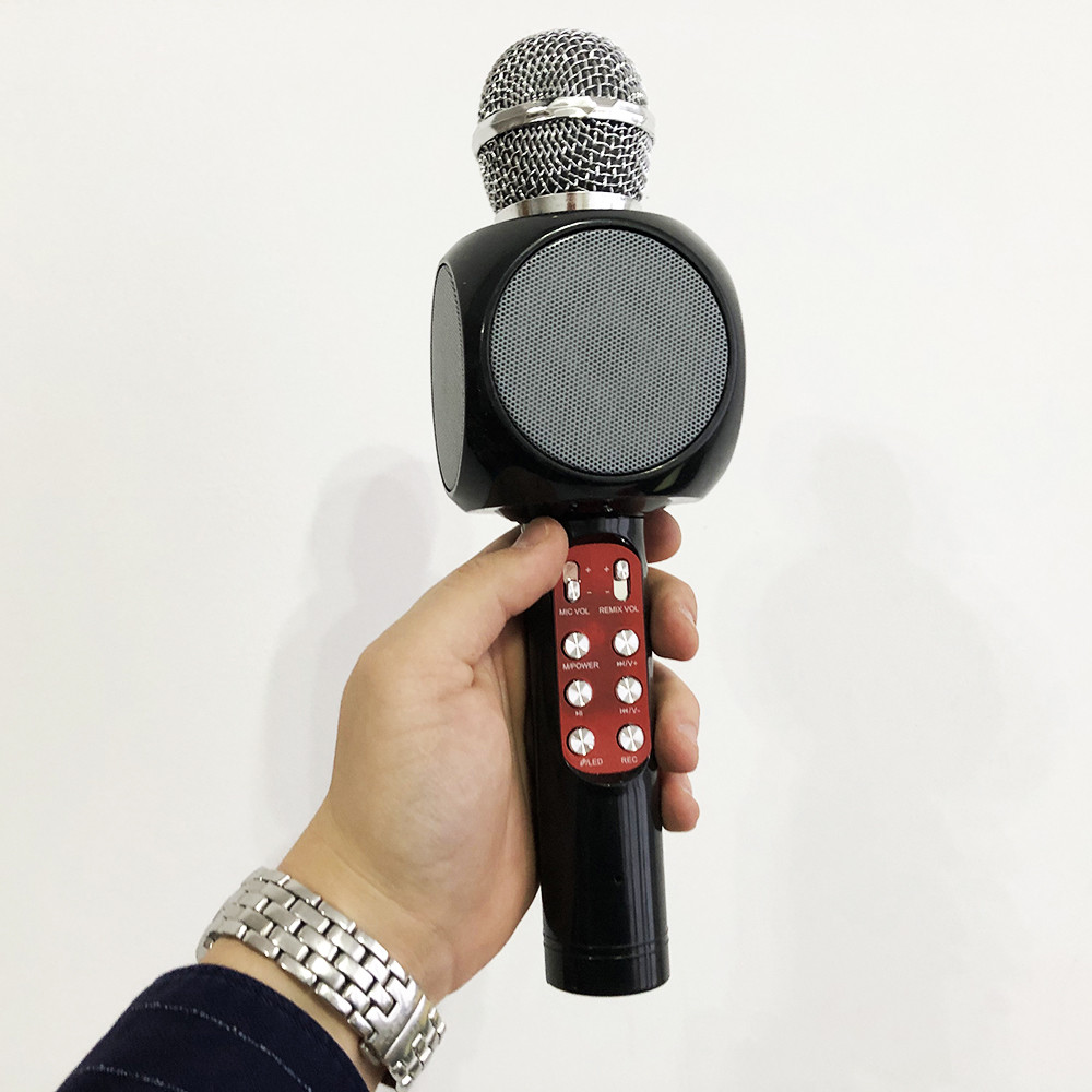 Безпровідний мікрофон караоке bluetooth WSTER WS-1816. Колір чорний, фото 1