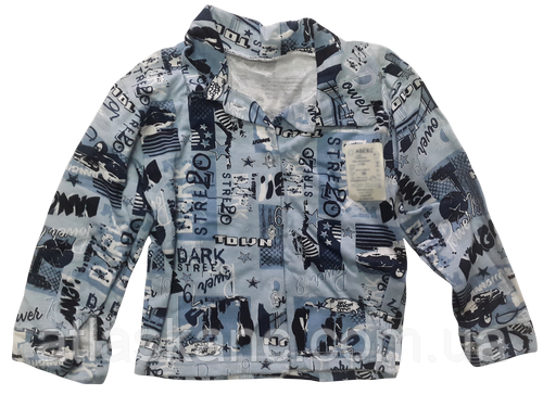 Сорочка для хлопчика футер із довгими рукавами, синя р. 56 13132, фото 1