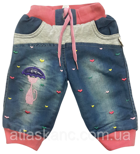 Джинси на хутрі для дівчинки р. 6-24 міс 13119, фото 1