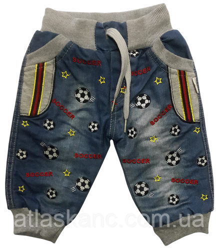 Джинси на хутрі, для хлопчика, р.6-24 міс. 13121, фото 1