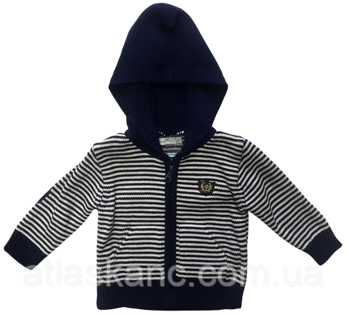 Кофта для хлопчика, вовна, на змійці, з капюшоном, р.68 12402