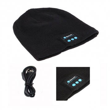 Портативна колонка ШАПКА з bluetooth навушниками SPS Hat BT True. Колір чорний