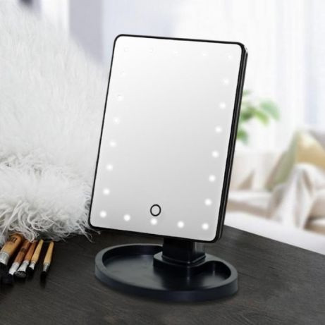 УЦЕНКА! Дзеркало з лід підсвічуванням Magic Mirror Чорне (22 LED) наточне дзеркало для макіяжу (ST)