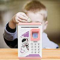 Игрушечный детский сейф с электронным кодовым замком для детей Fingerprint копилка детская (Розовая) (ST)