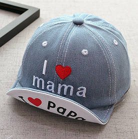 Кепка I love mama & papa для дівчинки. 47-50 см