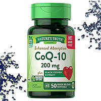 Nature's Truth CoQ-10 200 мг з Чорним перцем 50 гелевих капсул