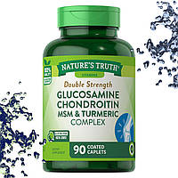 Хондропротектор nature's Truth Double Strength Glucosamine Chondroitin MSM & Turmeric (Турмерік) 90 таблеток