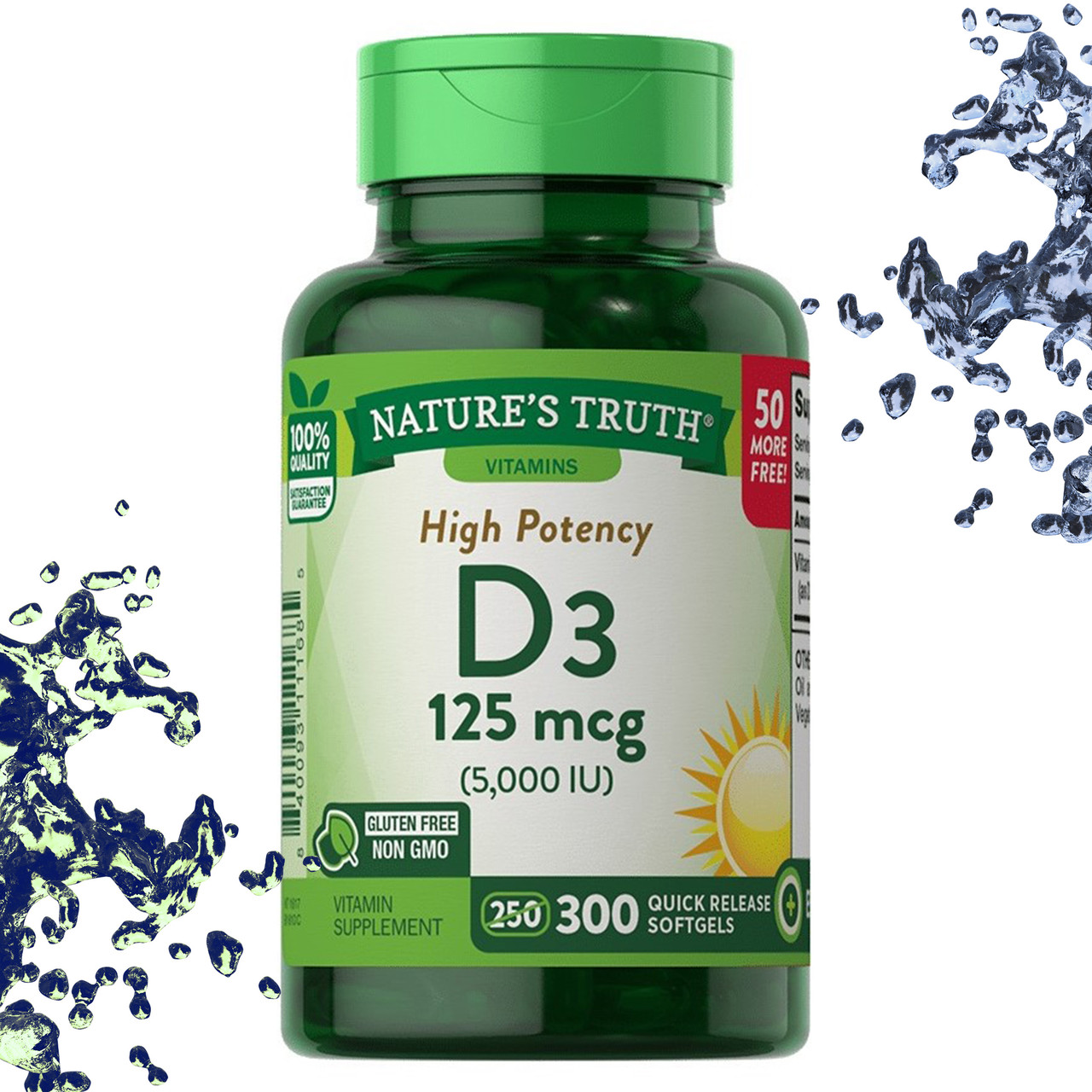 Вітамін Д3 Nature's Truth D3 125 мкг (5000 IU) 300 гелевих капсул