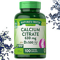 Nature's Truth Calcium Citrate 630 мг з вітаміном D3 500 IU на порцію, 100 таблеток (каплетс)
