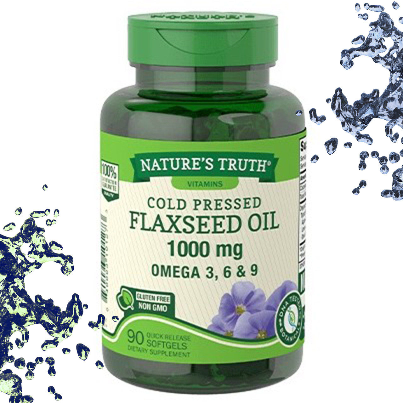 Лляна олія Nature's Truth Flaxseed Oil 1000 мг Omega 3, 6 & 9, 90 гелевих капсул