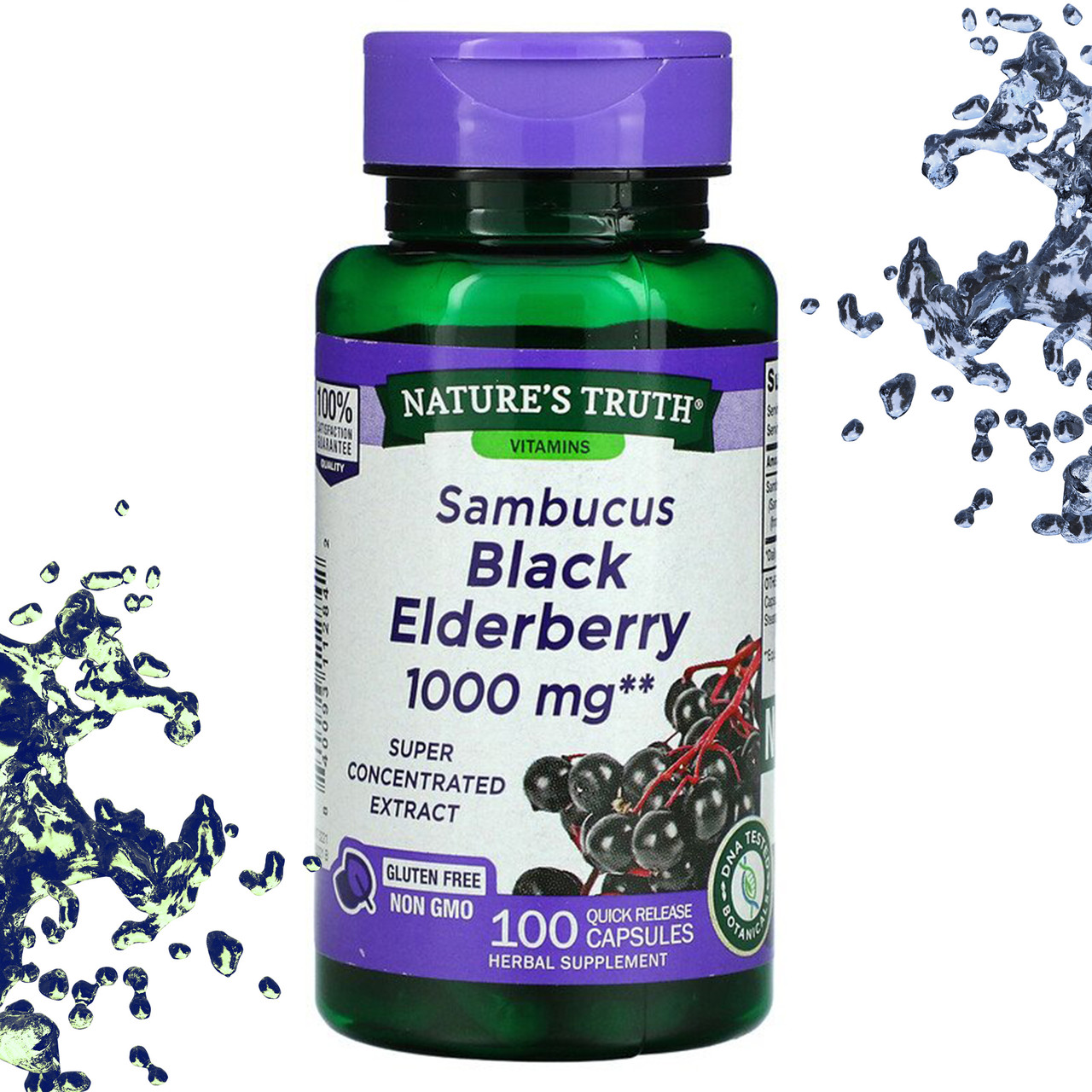 Бузина Чорна Nature's Truth Sambucus Black Eldelberry 1000 мг 100 капсул, фото 1