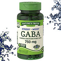 ГАБА Nature's Truth GABA (ГАМК, Гамма Аминомасляная Кислота) 750 мг 60 капсул